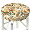 thumbnail image 3 of Kll Mushrooms And Rainbows Peace Round Bar Chair Cushion Cover 13 Inch,Bar Stool Protector With Elastic, Soft Washable, 3 of 7