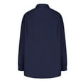 thumbnail image 4 of IROINNID Shirts for Women Long Sleeve Casual Button Down Loose Fitting Solid Blouse,Navy, 4 of 9