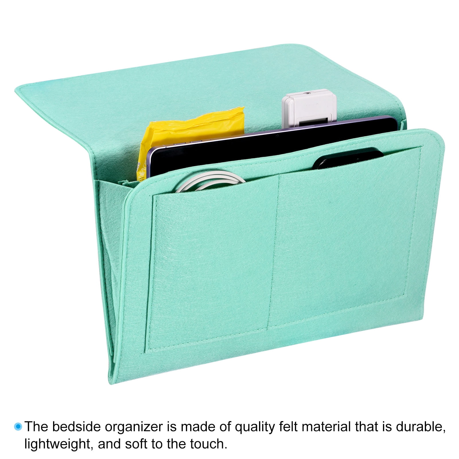 Unique Bargains Felt Bedside Organizer Hanging Caddy Green 12.60" x 8.66" x 3.94"