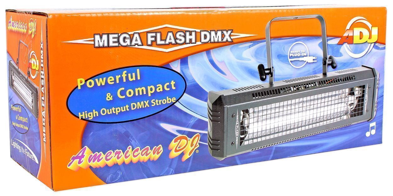 (2) American DJ Mega Flash DMX Strobe Lights w/ Sound Sensor+RGBW Moving Head