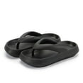 thumbnail image 2 of LAVA Non Slip Flip Flops for Women Men EVA Comfy Thicken Sole Sandals Slides Bathroom Spa Shower House Pillow Slippers Black, 2 of 11