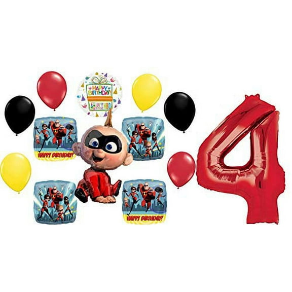 The Incredibles Party Supplies 4th Birthday Baby Jack Jack Balloon Bouquet Decorations