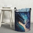 thumbnail image 6 of Dragon Cool Starry Sky Moon Foldable Laundry Hamper with Handle Storage Basket for Clothes Toys & Organizing, 6 of 6