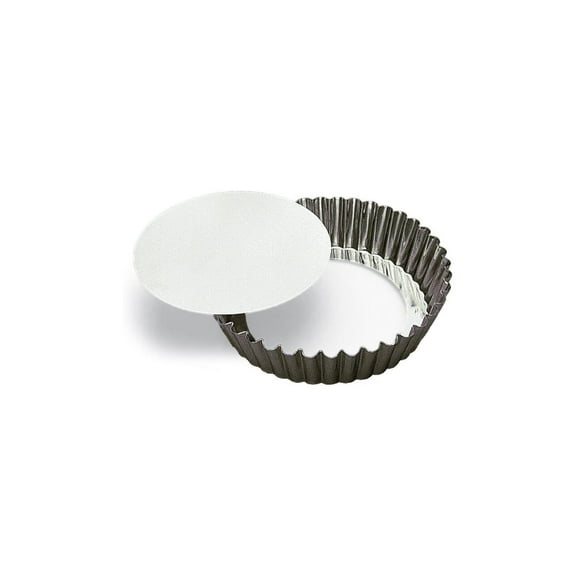 CintBllTer Fluted Deep Tart/Quiche Mold, Removable Bottom 8-inch Diameter by 1.75-inch Deep