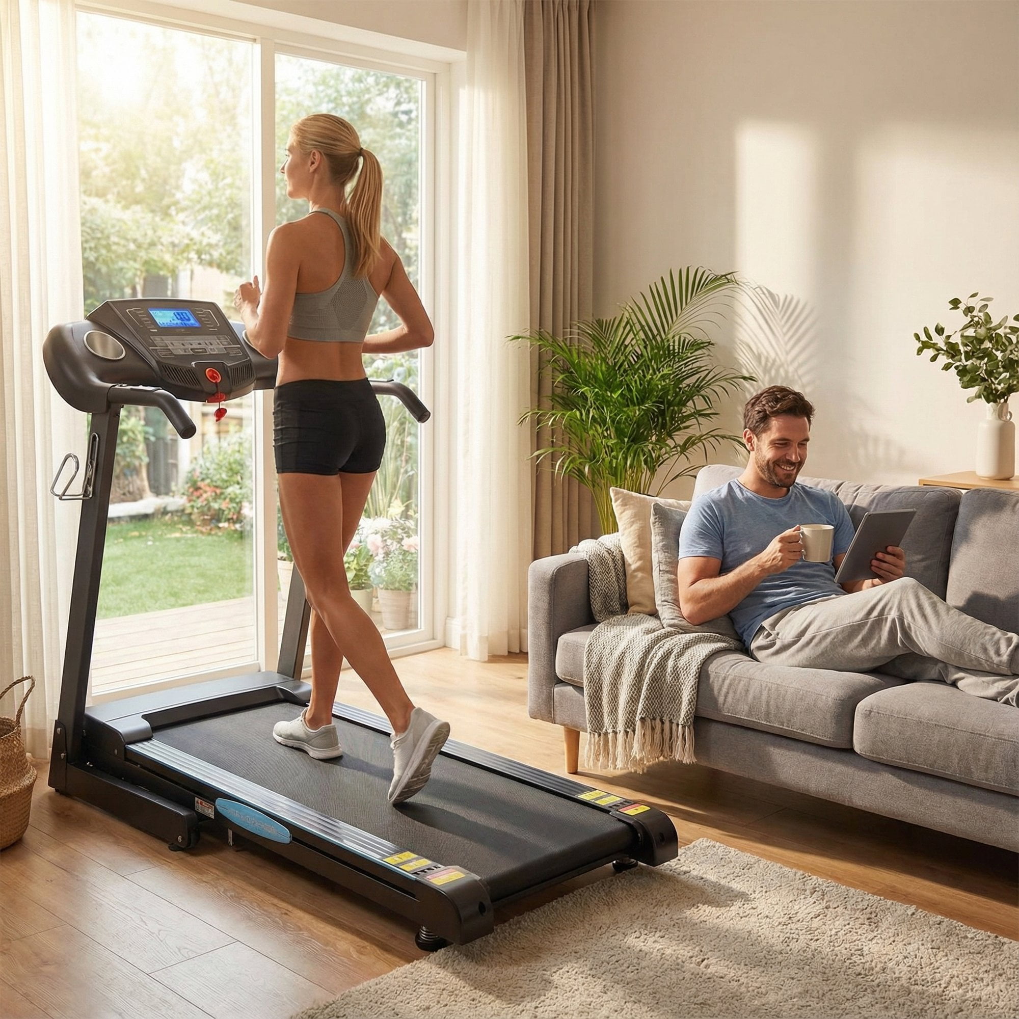 Naipo Treadmill with Auto 12Level  Incline 15 Preset Foldable Treadmill 2.5 Horse Power Exercise Machine for Home Office Workout