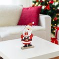 thumbnail image 2 of Felt Santa On Wooden Base (17.6"), 2 of 3