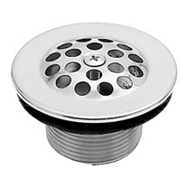 Westbrass FINE THREAD 1-3/8” Round Bathtub Strainer Drain Cover, Powder Coat White