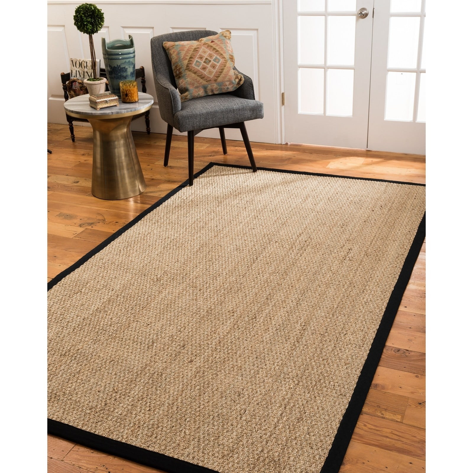 Natural Area Rugs, 5' x 8', Seagrass EcoFriendly Handcrafted Durable Black Maritime Rug