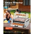 thumbnail image 2 of KFFKFF Hot Dog Roller with 11 Rollers, Stainless Steel Sausage Grill, 1950W Cooker with Bun Warmer, Cover, 3 Temperature Controls, Side Storage, Oil Tray, Ideal for Home & Commercial Use, 2 of 9