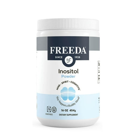 Freeda Inositol Powder from Myo-Inositol - Hormone Balance for Women - PCOS Supplements for Women - Vitamin B8 Conception, Fertility Support - Myoinositol for Mood Improvement in Men & Women -16 oz