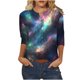 thumbnail image 2 of Tejiojio Womens Summer Crew Neck Casual T Shirt 3/ Length Sleeve Blouses Tops Athletic T-Shirt for Women Graphic S-3XL, 2 of 7