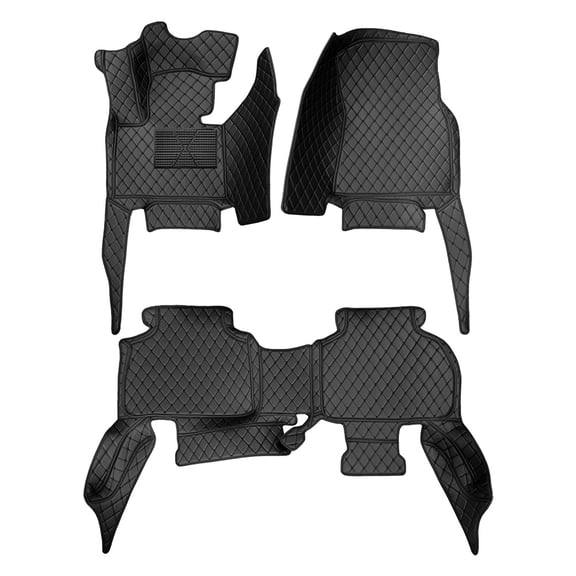 Leadwolf Floor Mats for Cars for BMW X7 2019- Present PU Leather Auto Liners All Weather Anti-Slip Automotive Floor Mats Black 3pc