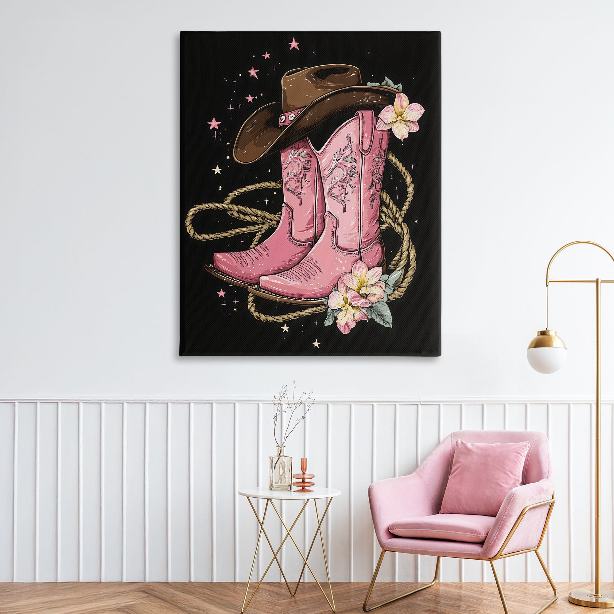 Stupell Industries Western Chic Pink Boots Canvas Wall Art, design by Creative Studio