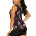 thumbnail image 2 of Goofa Roses Skulls Printed Womens Workout Tops for Women Sleeveless Yoga Shirts Athletic Running Tank Tops Sleeveless Gym Clothes Workout Apparel-XX-Large, 2 of 9