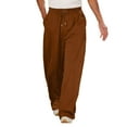thumbnail image 2 of CYiJun Womens Flowy Pants Drawstring Waist Wide Leg Palazzo Beach Pants Loose Fit with Pockets, 2 of 9