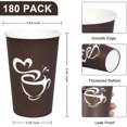 thumbnail image 2 of 180 Count 16 oz Paper Coffee Cups, Disposable Drinking Cup for Hot or Cold Beverage, 16 ounce Brown Coffee Cups for Party, Home, Travel, Picnic, 2 of 6
