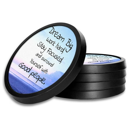 

Silicone Non-Slip Drink Coasters with Removable Printed Absorbent Felt Pad - Set of 4 - Good People
