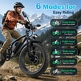 thumbnail image 6 of Flycity 63V 20AH Electric Bike for Adult, 500W Peak 28MPH Electric Bicycle with 26"x4.0" Fat Tires, 100 Mile Long Range Off-Road Bike, E-Bikes for Men Women, 6 of 10
