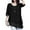 Black, variant on ZANZEA Women Crew Neck 3/4 Sleeve Blouse Double Layer Tops Shirts