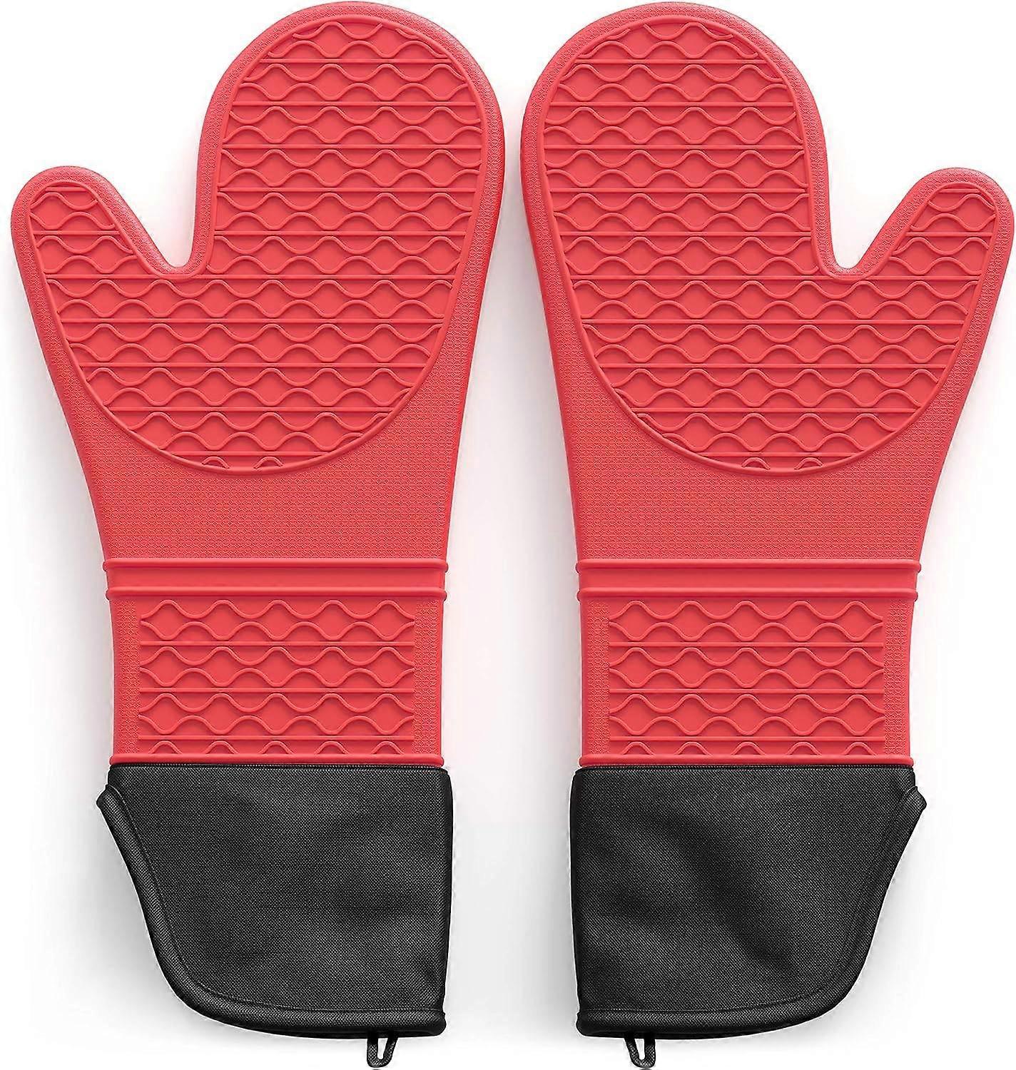 Gants De Four En Silicone Résistants à La Chaleur - Antidérapants, Lavables, Rose - Protection Anti-brûlure