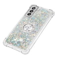 thumbnail image 4 of Funda para Samsung Galaxy S21 FE 5G con Brillo Líquido Flotante, Purpurina, Parachoques y Anillo Giratorio Soporte, 4 of 5