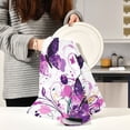 thumbnail image 5 of Multi-Purpose Kitchen Towels 28x18 Inch Dishcloths with Hanging Loop Decorative and Practical Towels for Kitchen, Dining Purple Butterfly, 5 of 6