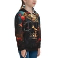 thumbnail image 3 of Goofa Artistic Flower Butterfly Skull Pattern Hooded Sweatshirt for Youth Trendy youth sweatshirt Casual Hoodie for Boys and Girls-X-Large, 3 of 6