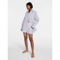 thumbnail image 2 of No Boundaries Sleepwear Button Shirt with Long Sleeves, Women's XS-XXL, 2 of 5