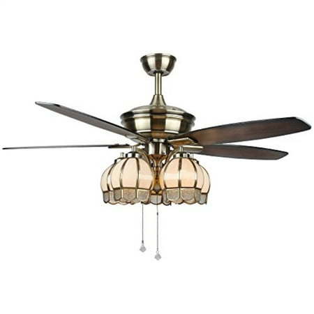 Tropicalfan Vintage Ceiling Fan With 5 Glass Light Cover Decorative Tropicalfan Vintage Ceiling Fan With 5 Glass Light Cover Decorative For Living Room Hotel Quiet Fans