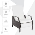 thumbnail image 3 of Fauteuil Inclinable en Rotin Blanc d'Extérieur avec Repose-Pieds – Lounge de Patio pour Porche, Terrasse et Piscine - Confort Réglable et Cadre en Acier Durable (37,8 Pouces x 26 Pouces x 41,7 Pouces), 3 of 7