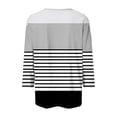 thumbnail image 4 of New Fashion Plus Size Shirts Tops for Womens 3/4 Sleeve Printed Loose T-shirt Blouse Round Neck Buttons Tops, 4 of 5