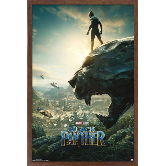 Marvel Cinematic Universe - Black Panther - Panther Monument One Sheet Wall Poster, 14.725" x 22.375", Framed