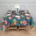 thumbnail image 3 of Pioneer Flower Floral Print Pattern Square Tablecloth, Waterproof Wipeable Spillproof Washable Table Cover for Home Kitchen Party and Daily Decor 60"x60", 3 of 6