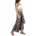 thumbnail image 5 of hirigin Women Boho High Waist Wide Leg Pants Summer Casual Palazzo Flowy Front Ties Beach Trousers Bohemian Clothes, S/ M/ L/ XL, 5 of 8
