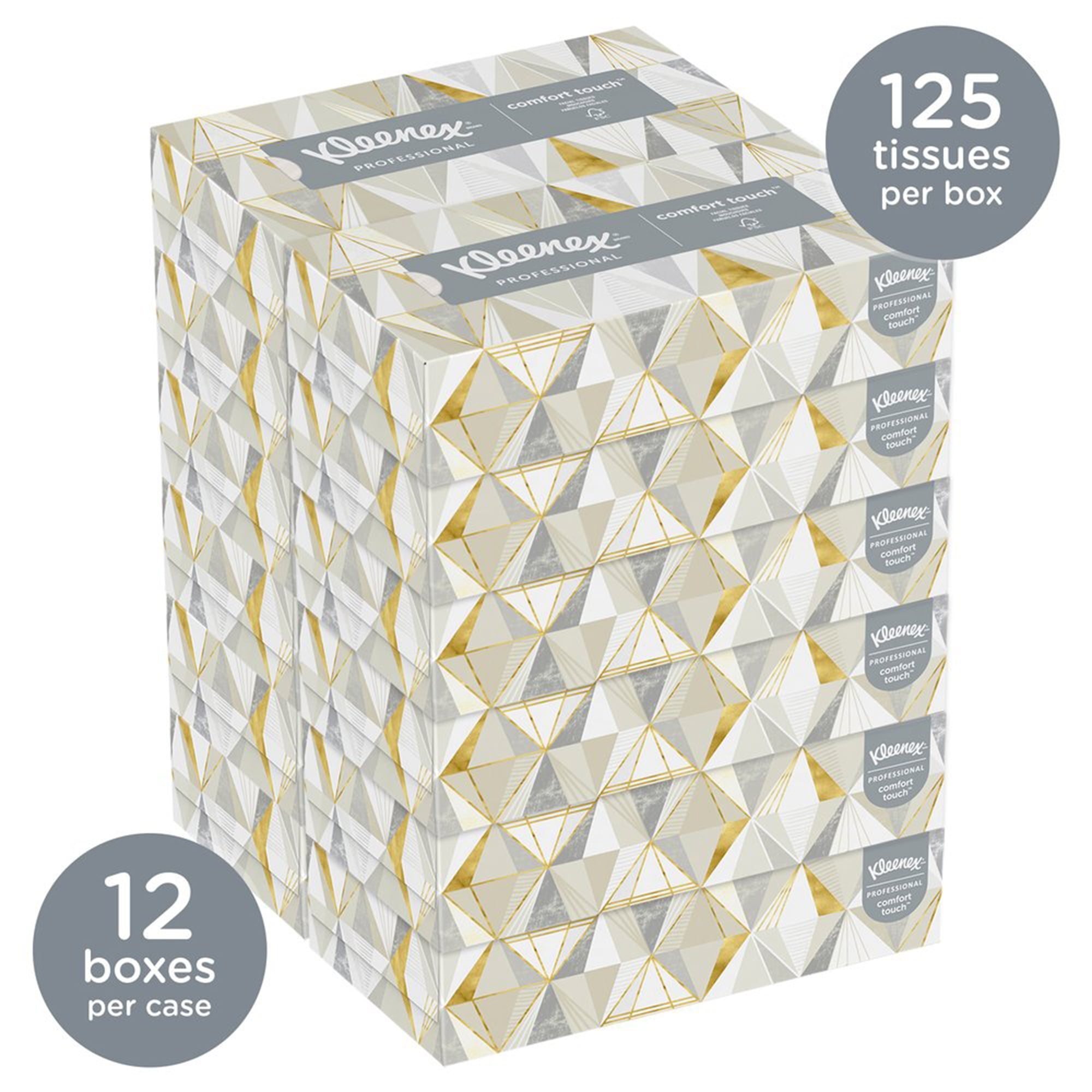 Kleenex 21606BX White Facial Tissue, 2-Ply, White, Pop-Up Box (Box of 125  Tissues)