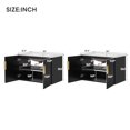 thumbnail image 2 of Harper & Bright Designs 60'' Wall Bathroom Vanity Set with Sink, Modern Bathroom Cabinet Freestanding with Shelf, Wood Bathroom Storage Cabinet with Soft Closing Doors, Black, 2 of 17