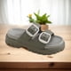 thumbnail image 1 of Sandalias de playa con suela gruesa y diapositivas ajustables con doble hebilla para mujeres y hombres, 1 of 6