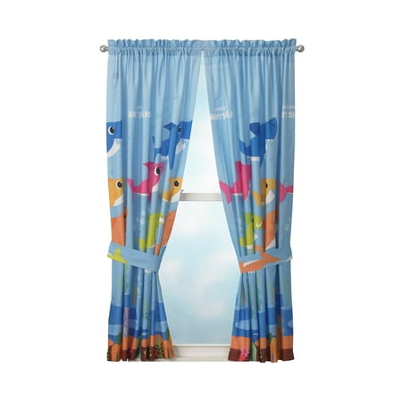 Baby Shark Kids Bedroom Curtain Panel Set Set Of 2 63 Inch