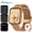 Golden, variant on New 2024 Unisex Smartwatch: Stylish Design, Stainless Steel Strap, High-Resolution Display, Sleep & Activity Tracker, Compatible with Android/iOS, Free Strap Included