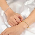 thumbnail image 3 of Tennis Bracelet for Women|3MM Cubic Zirconia|White/Yellow Gold Plated Bracelets|4-Prong-Setting CZ|Size 6.5-8.5 Inch, 3 of 7