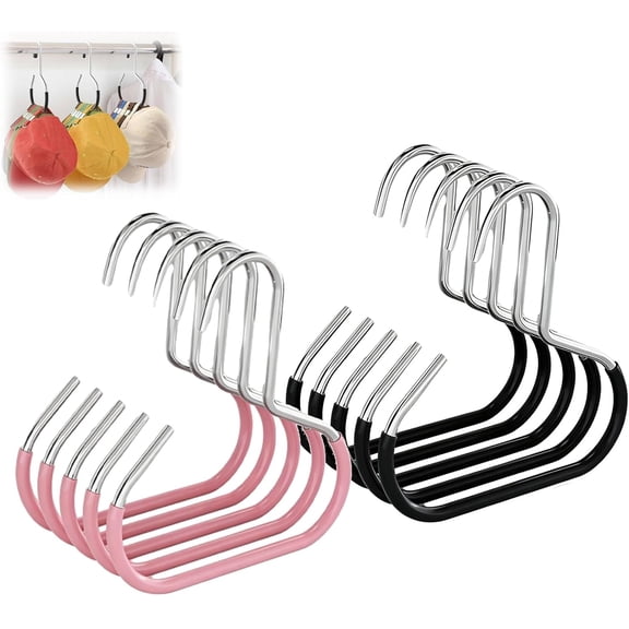 Durable Steel Hangers: Maximize Closet Space with Versatile Storage, 6/12/24" Stainless Steel Hat Hanger Organizer with Anti-Slip Hooks