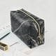 thumbnail image 5 of Bolsa de maquillaje portátil de viaje pequeña con cremallera Bolsas de cosméticos Jaspeado negro, 5 of 6
