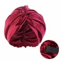 thumbnail image 4 of Women's Double Layer Satin-Like Sleep Cap, Twisted Design Headband for Beauty Sleep, Skincare Routine, Home Relaxation and Chemotherapy Comfort, Machine Washable Headwear, 4 of 4