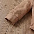 thumbnail image 6 of Xmarks Newborn Baby Boy Girl Clothes Ribbed Knitted Cotton Long Sleeve Romper Long Pants Solid Color Fall Winter Outfits Beige 0-18M, 6 of 8