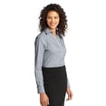 thumbnail image 4 of Port Authority Ladies Crosshatch Easy Care Shirt. L640 - 3XL Navy Frost, 4 of 6