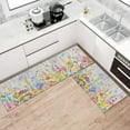 thumbnail image 4 of Spring Kitchen Mat Rugs Sets of 2 Colorful Floral Kitchen Rug Washable Non-Slip Kitchen Mats for Floor 2 Piece Spring Kitchen Decor, 4 of 6