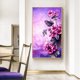 thumbnail image 4 of Cuadros Decorativos Pintura de diamante redondo completo de 18.0 x 34.0 in imagen de diamantes de imitación de flores rosadas y moradas Tmvgtek embutido en tela, 4 of 9