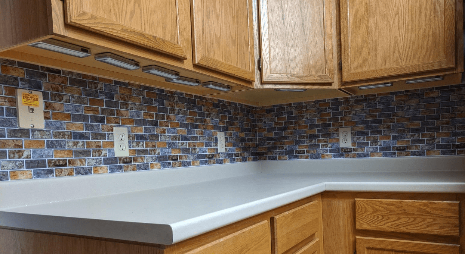 Art3d Amber Mix Peel and Stick Backsplash Tile  Kitchen Wall Tile 12 in. x 12 in. (10-Pack)