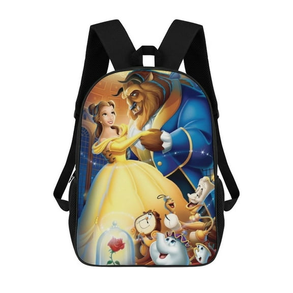 17 Inch Classic Shoulder Bag, Beauty And Beast Backpack Travel Knapsack Lightweight Daypack Outdoor