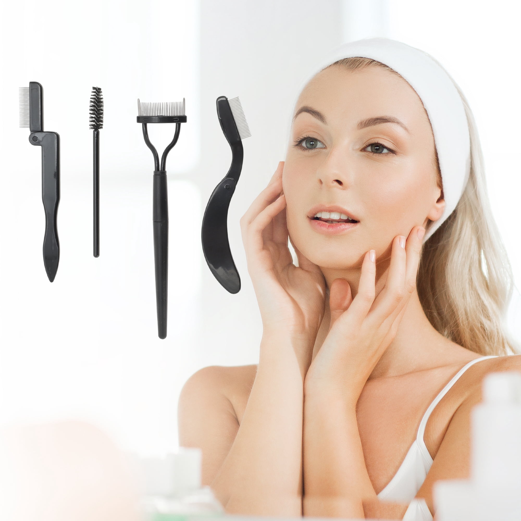 Unique Bargains Multifunctional Foldable Eyebrow Brush Kit for Styled Eyebrows and Lashes